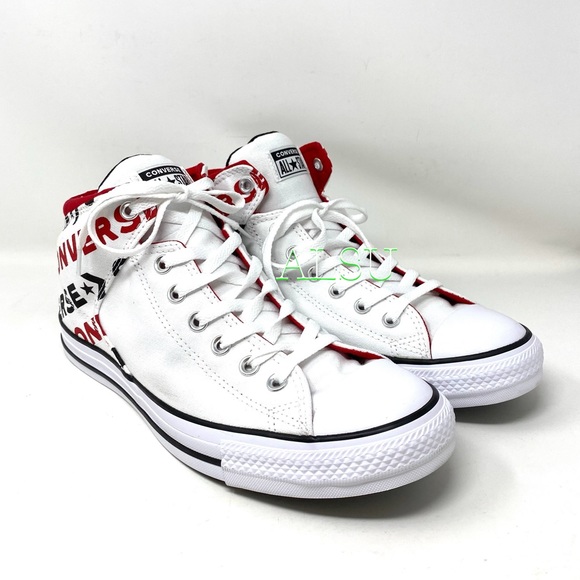 Converse High Street Mid Multi Logo White  Men’s - Picture 2 of 8
